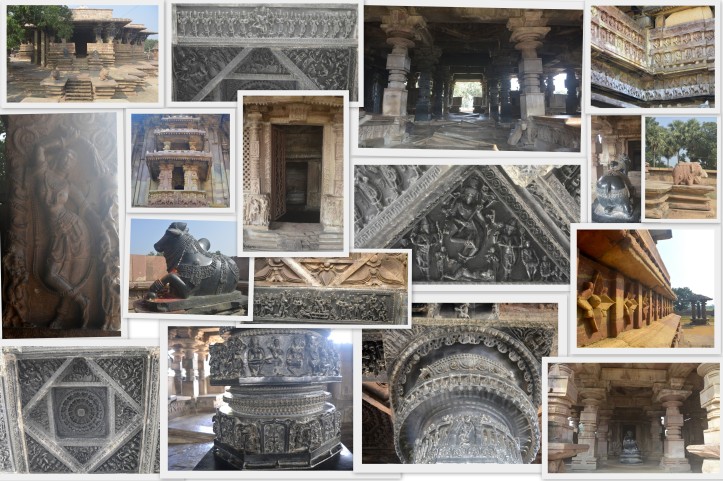 Interiors of Ramappa Temple and Nandi